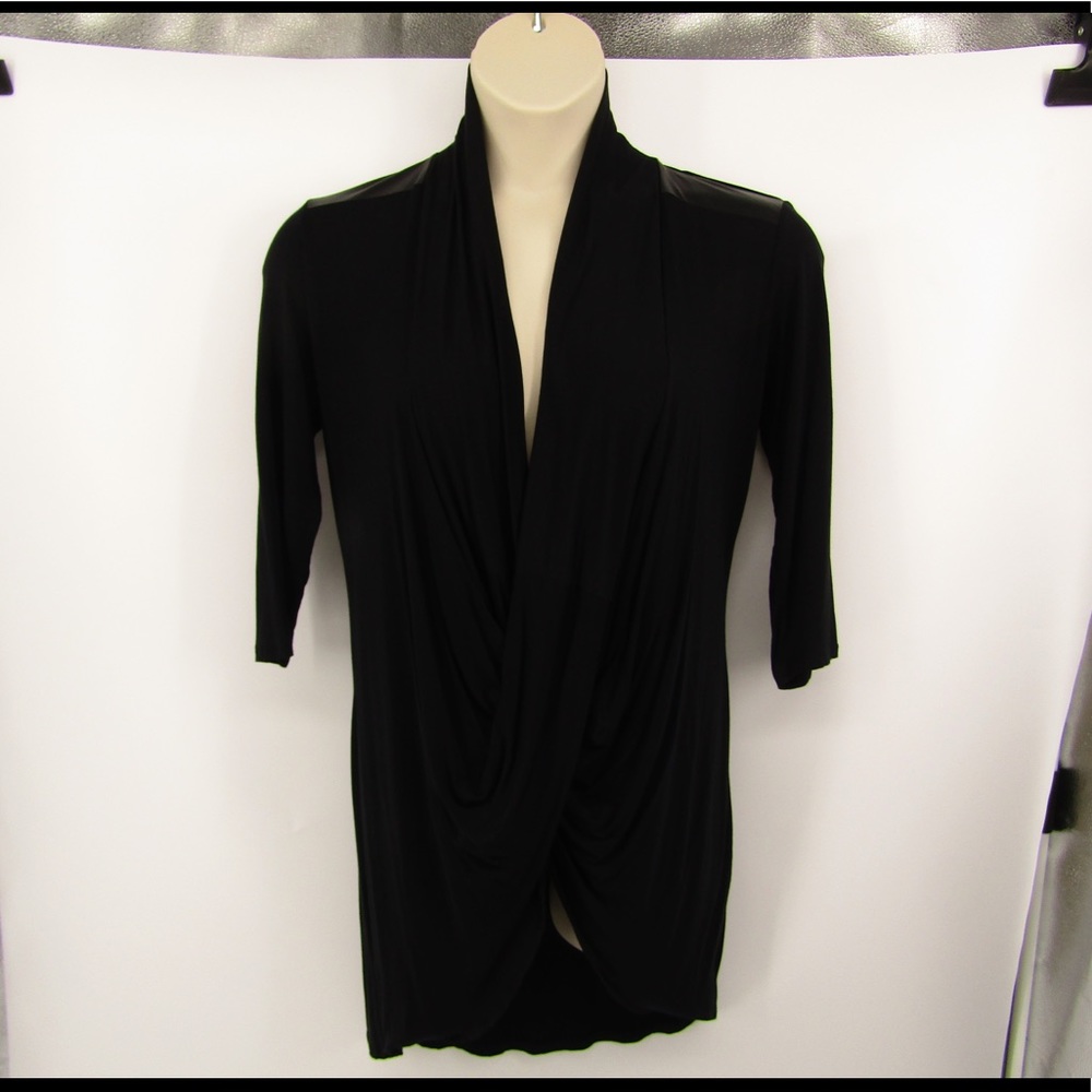 🔥 2 or more 50% off! NY&Co black faux wrap top